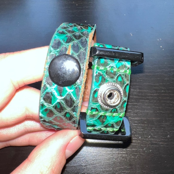 Barbara Bui Paris - Green Python Snake Bracelet - M - Green/Black - 80% OFF SALE - Picture 6 of 10